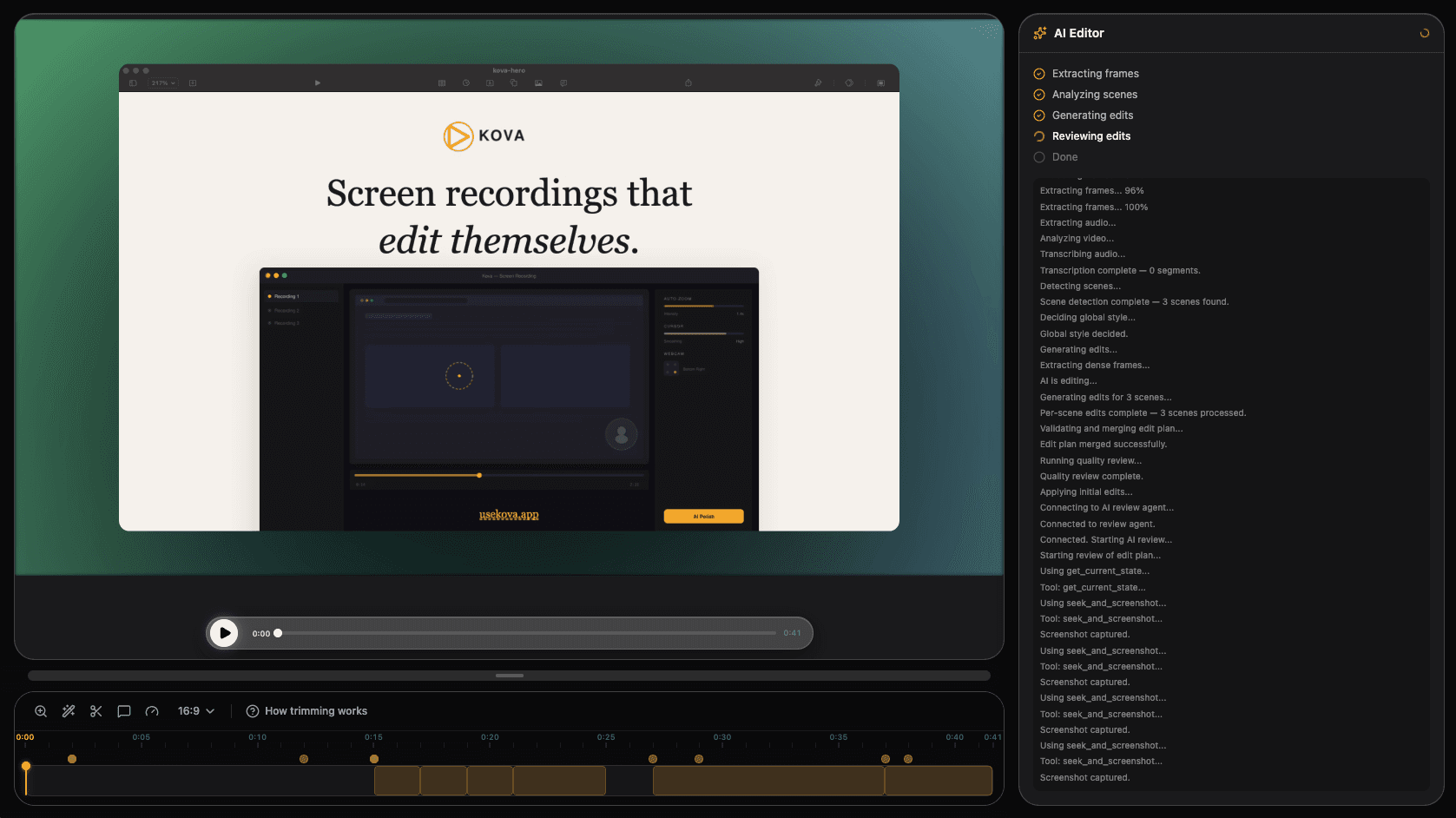 Polished by Kova — AI edits applied on timeline